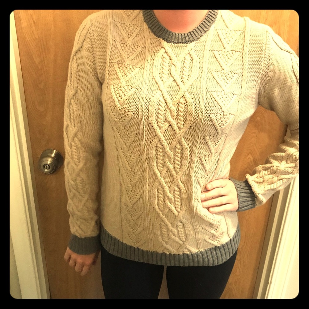 GAP Preppy Cable Knit Pullover Sweater Crew XS